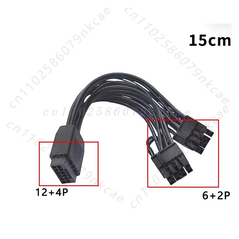 Dual 8Pin To 16Pin 12Vhpwr Cable - 12VHPWR 16-pins vrouwelijk naar dubbele 8-pins