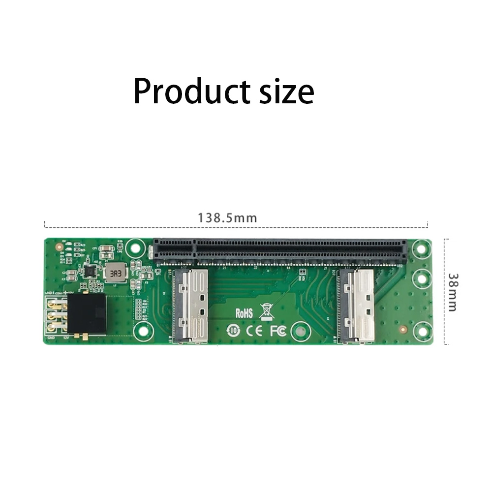 Snellere 2x MCIO 8i naar PCIe  - Pcie 5.0 Gpu Riser Cable recensie en prijs
