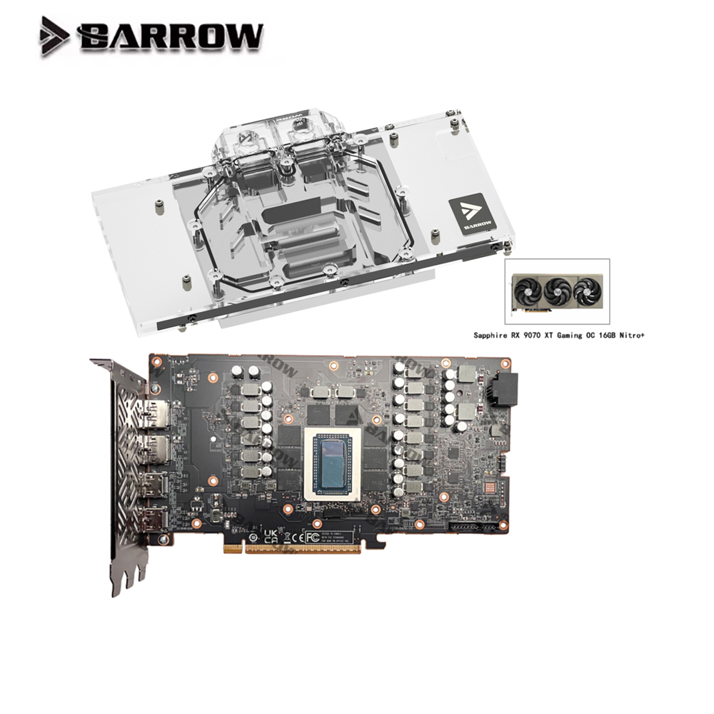 Barrow GPU Waterblok Voor Sapp - Rx 9070 16Gb recensie en prijs