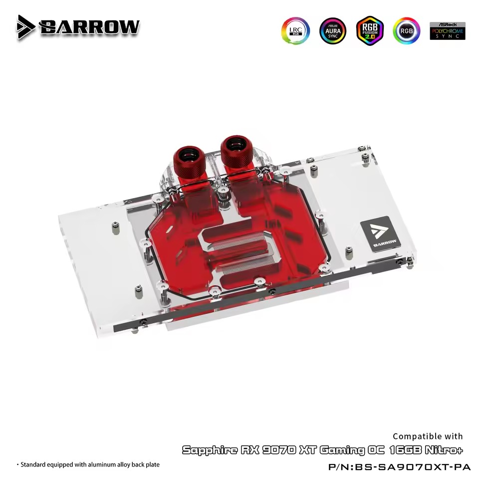 Barrow GPU Waterblok Voor Sapp - Rx 9070 16Gb recensie en prijs